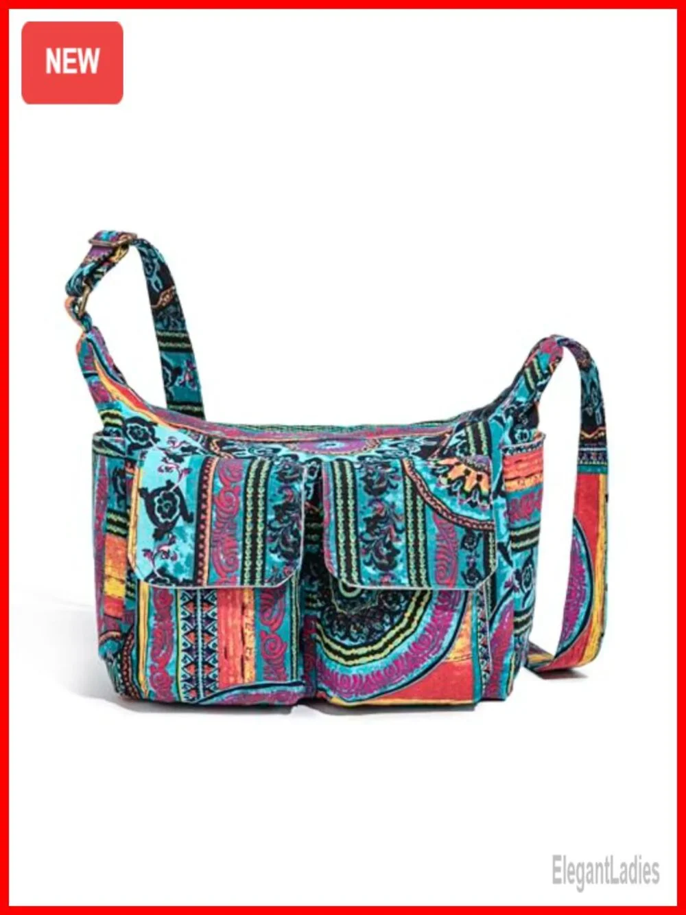 Canvas Bohemian Hobo Shoulder Bag Crossbody with Multiple Pockets